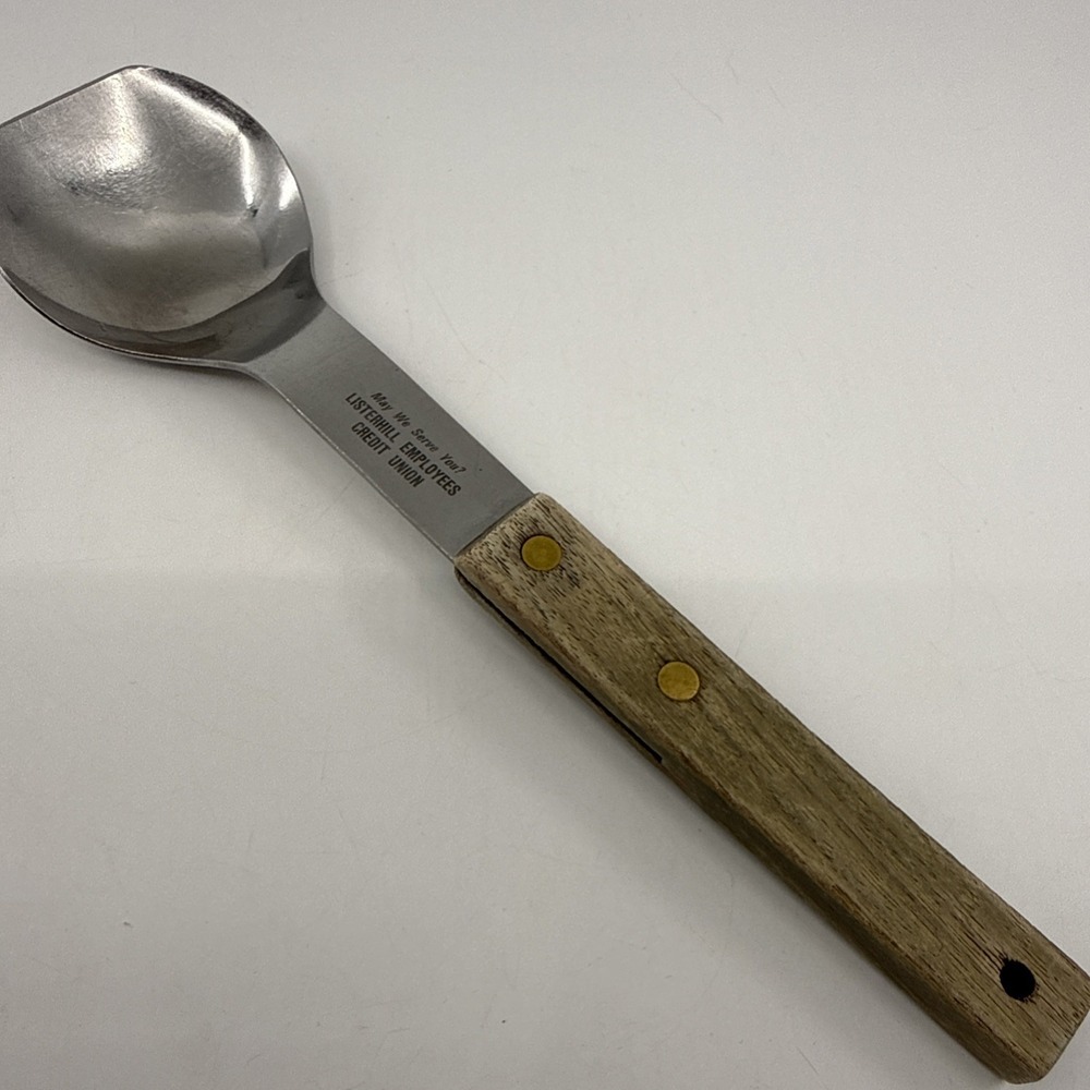 Vtg Vernco Ice Cream Scoop Spade Spoon Japan 9.5" Brown Handle Advertising